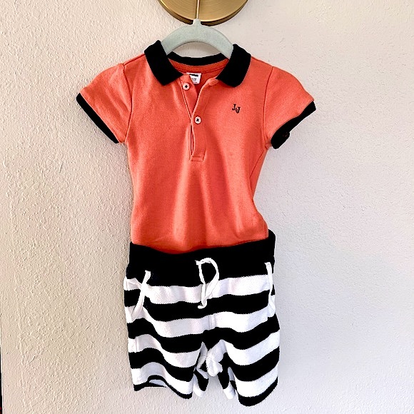 Adorable Janie & Jack Baby Boy Polo Shirt & Shorts Set - Size 6 - 12 Mos - Picture 1 of 14
